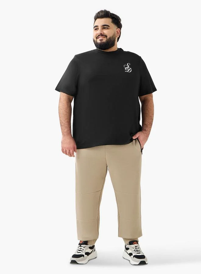 Maxim Men Regular Fit Joggers with Cut and Sew Detail