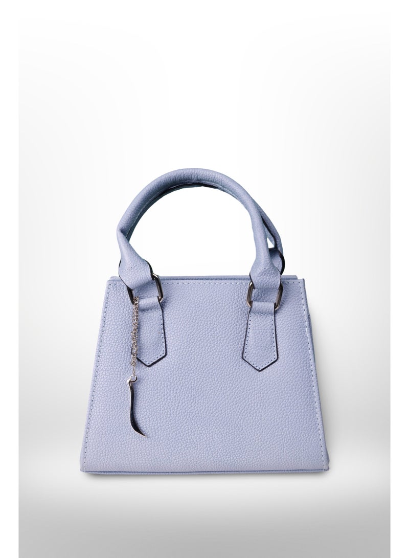Roaa Designs Roaa Desings Genuine Leather Bucket Cross Bag Julia Baby Blue - Image 1