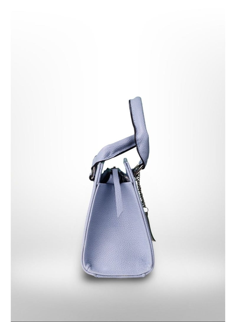 Roaa Designs Roaa Desings Genuine Leather Bucket Cross Bag Julia Baby Blue - Image 3