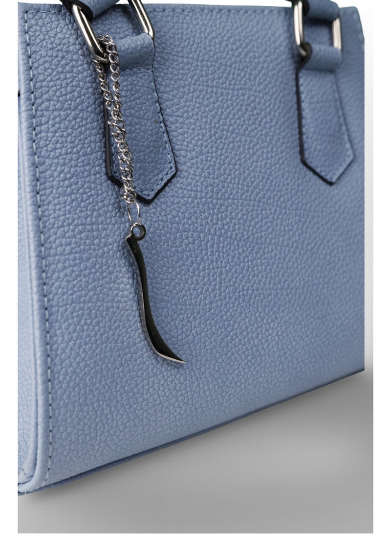 Roaa Designs Roaa Desings Genuine Leather Bucket Cross Bag Julia Baby Blue - Image 2