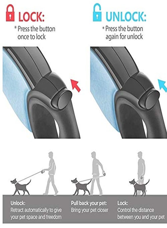 Petlicious & More(Size - Medium, Length - 10 ft, Upto 10-15 Kg Dogs) Automatic Retractable Dog Leash with Anti-Slip Handle, One-Handed Brake, Pause & Lock for Walking Training Dogs (Medium) - Image 3