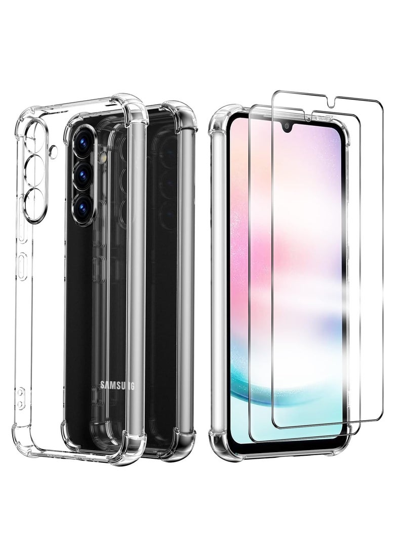 BORTONY Samsung A16 Cover with 2 Pack Galaxy A16 Tempered Glass Screen Protector Soft Bumper Anti-Scratch Shockproof Phone Case for Samsung Galaxy A16 4G/5G - Image 1