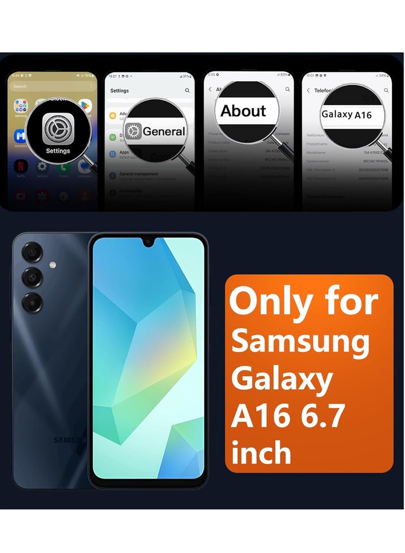 BORTONY Samsung A16 Cover with 2 Pack Galaxy A16 Tempered Glass Screen Protector Soft Bumper Anti-Scratch Shockproof Phone Case for Samsung Galaxy A16 4G/5G - Image 2