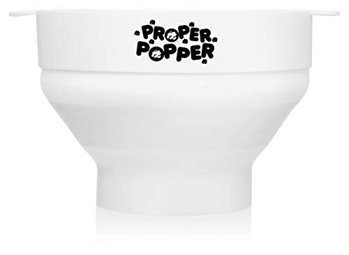 PROPER POPPER The Original Proper Popper Microwave Popcorn Popper, Silicone Popcorn Maker, Collapsible Bowl BPA Free & Dishwasher Safe - (White) - Image 3