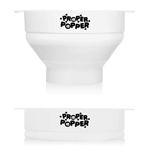 PROPER POPPER The Original Proper Popper Microwave Popcorn Popper, Silicone Popcorn Maker, Collapsible Bowl BPA Free & Dishwasher Safe - (White) - Image 5