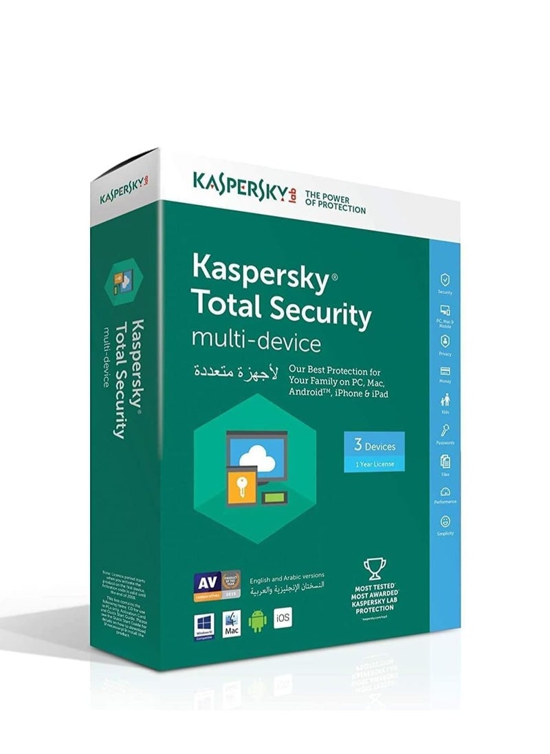 Kaspersky - Total Security 3 Users Green/White/Blue - Image 1