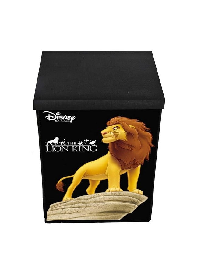 Kuber Industries Foldable Laundry Basket for Clothes with Lid | Disney Lion King Print | Cloth Storage Box for Washing | Toy Storage Organizer | 45 LTR | Black - Image 2