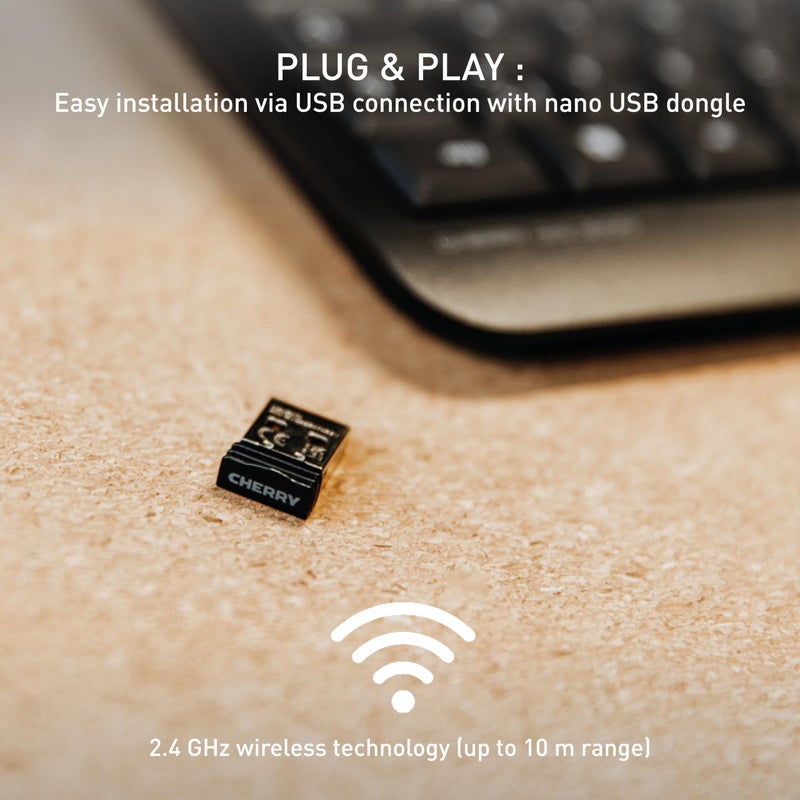 Cherry KW 3000 Wireless Quiet Full Size Keyboard for Windows and Mac. 2.4 Ghz Wireless Technology, Silent and Durable for Office and Personal Workpace - Image 3