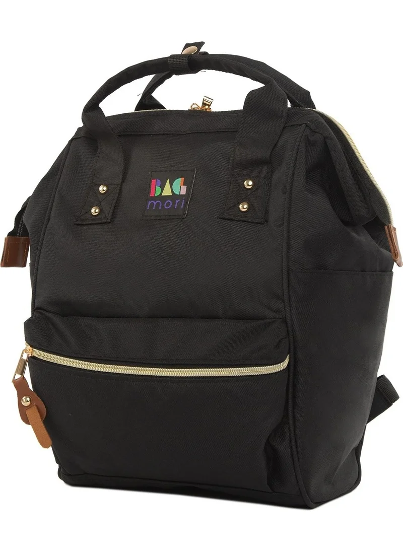 Bagmori Black Metal Brim Backpack