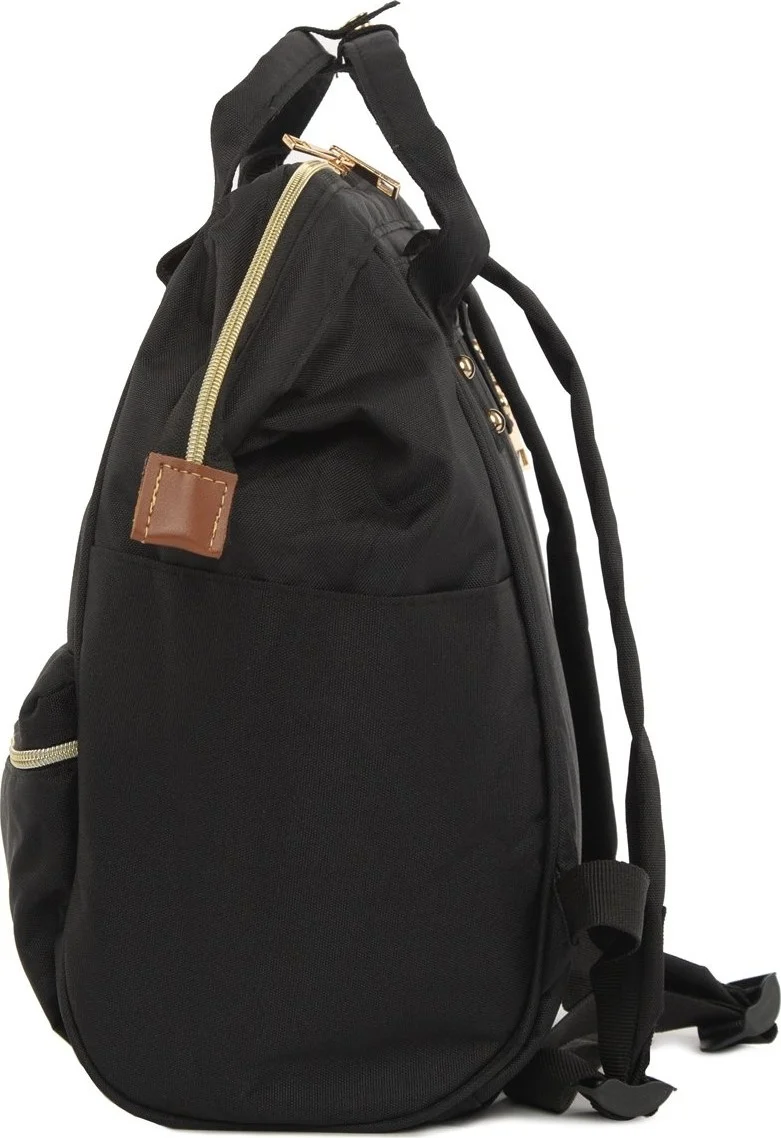 Bagmori Black Metal Brim Backpack