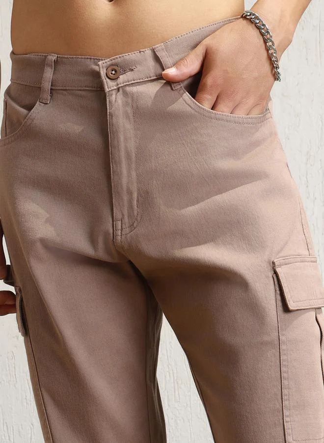 Hubberholme Mid Rise Relaxed Fit Cargo Pants by Styli