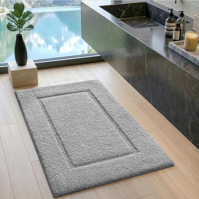 DEXI Bathroom Mat Washable Non Slip Bath Mats, 50 x 80 cm Light Grey - Image 4