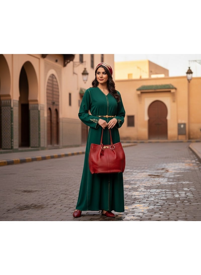 Elegant Suede & Leather Shoulder Bag - Image 3