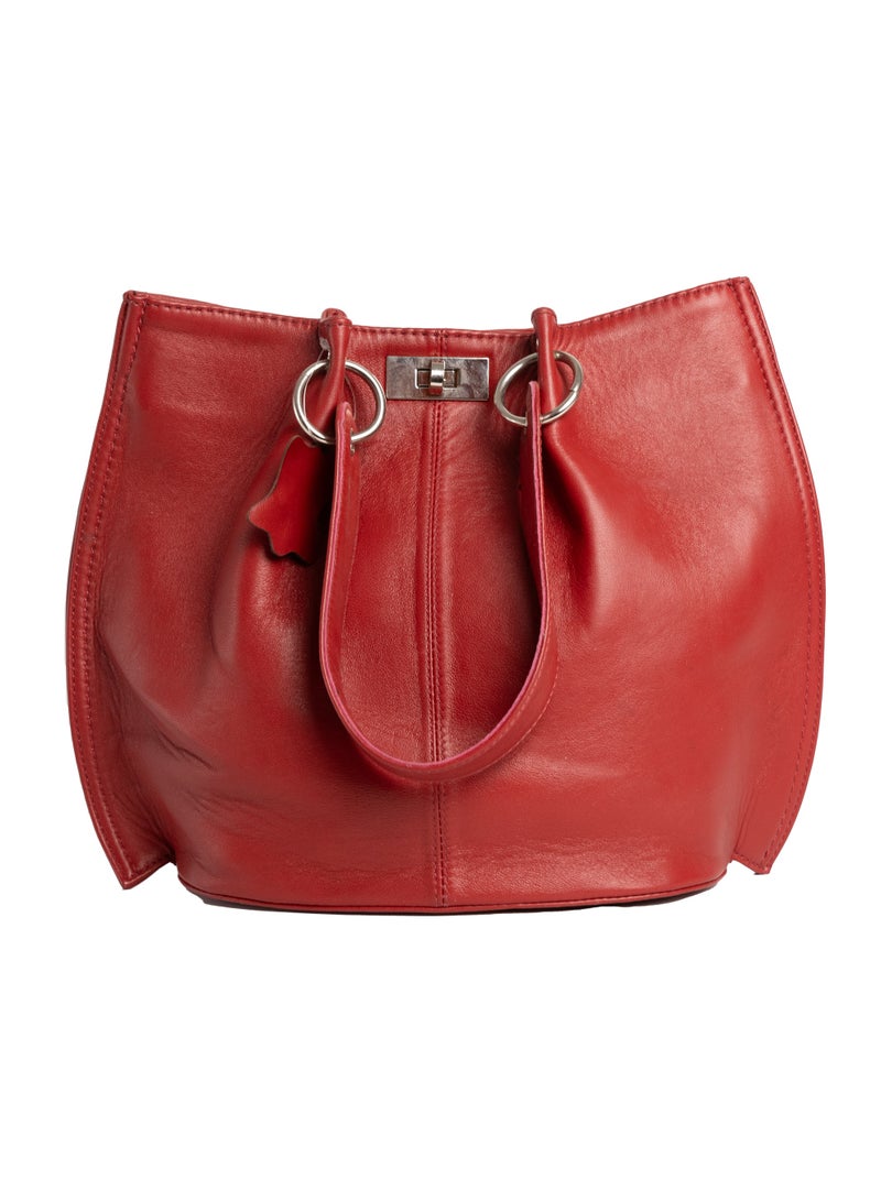 Elegant Suede & Leather Shoulder Bag - Image 1