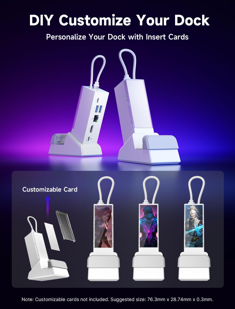 JSAUX Docking Station Compatible with ROG Ally X/ROG Ally/Steam Deck/Legion Go, 6-in-1 ROG Ally X Dock with HDMI 4K@120Hz, Gigabit Ethernet, Dual USB & USB C 3.2 Gen 1, 100W PD Charging -HB0609 White - Image 4