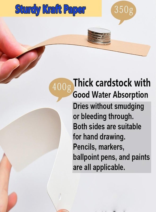 Doukey 60 PCS Blank Bookmarks Kraft Paper with Colorful Tassels, Blank Cardstock Bookmarks for Class Projects, 5.5''x2'' - Image 4