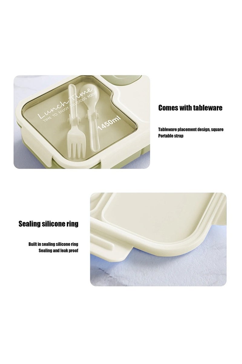 DANDY Lunch Box 1450ml 3 Compartments Student Sealed Adult With Spoon And Fork Leak Proof Microwavable - Image 5