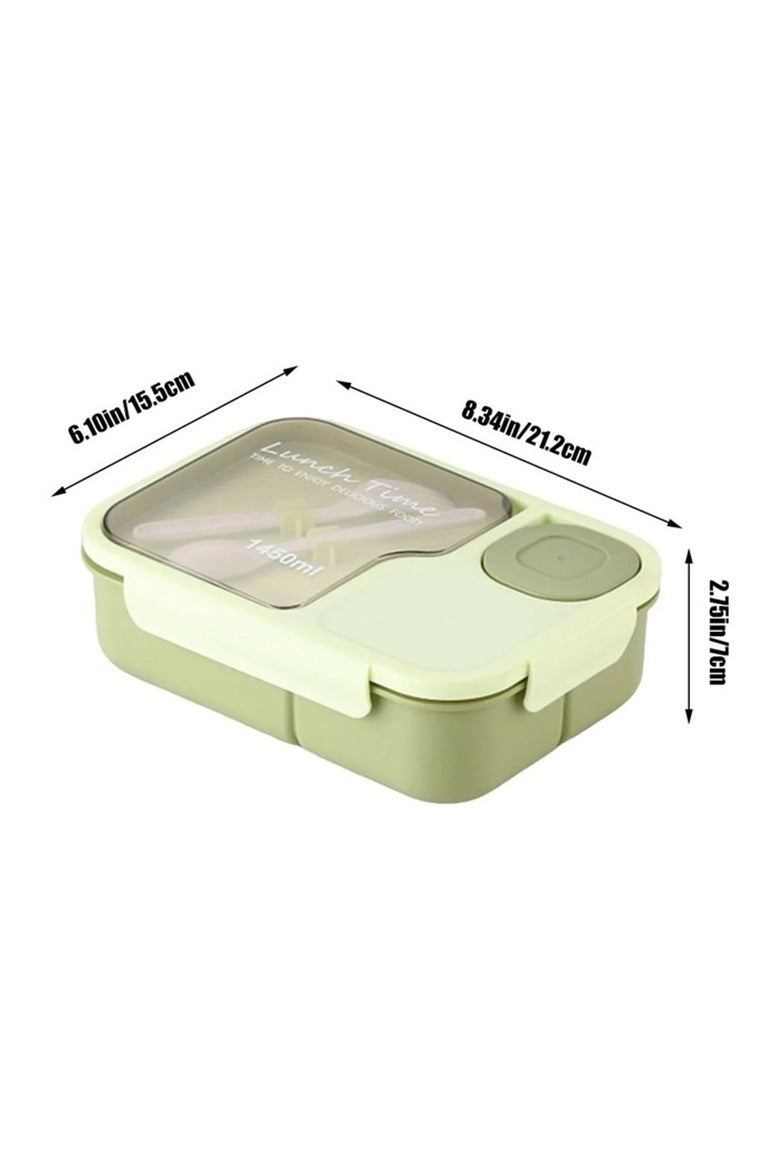 DANDY Lunch Box 1450ml 3 Compartments Student Sealed Adult With Spoon And Fork Leak Proof Microwavable - Image 3