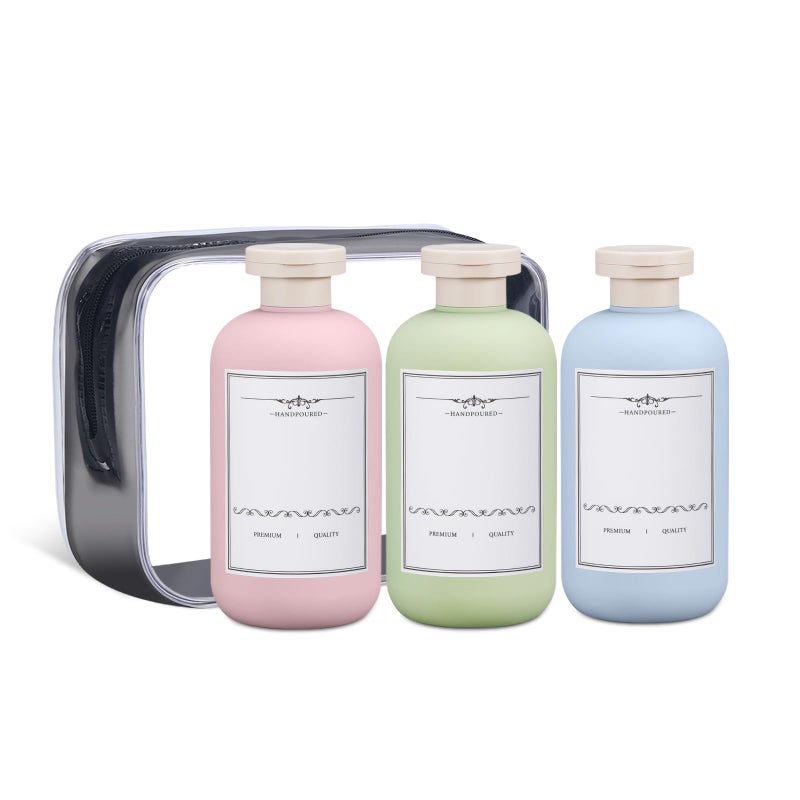 Asevat 10 Oz Plastic Leak Proof Travel Bottles For Toiletries  Plastic Travel Size Containers  Shampoo And Conditioner Bottles Plastic Refillable Squeeze Bottles For Lotion  Body Wash (3Pcs) - Image 1