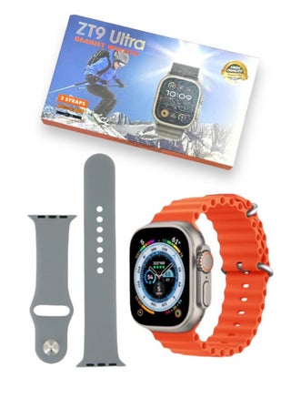 Generic ZT9 Ultra Smartwatch with Bluetooth Calling, Heart Rate Monitor, Step Counter, Fast Wireless Charging with  2 Straps Orange/Gold - pzsku/Z2CF5623A2420A9F0B065Z/45/_/1736956825/5d666762-78c7-4eef-aec7-4caa222a9074
