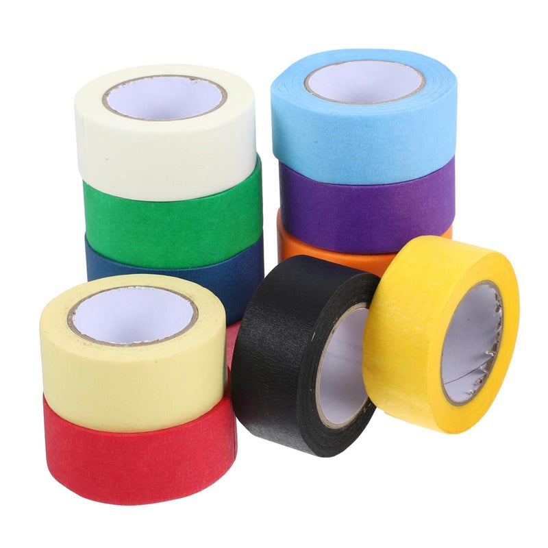 12Rolls Multi Color Decorative Washi Tape High Adhesive Tearable Crafting Tape for Scrapbooking Journaling Supplies DIY Projects and Creative Decorations - Image 1