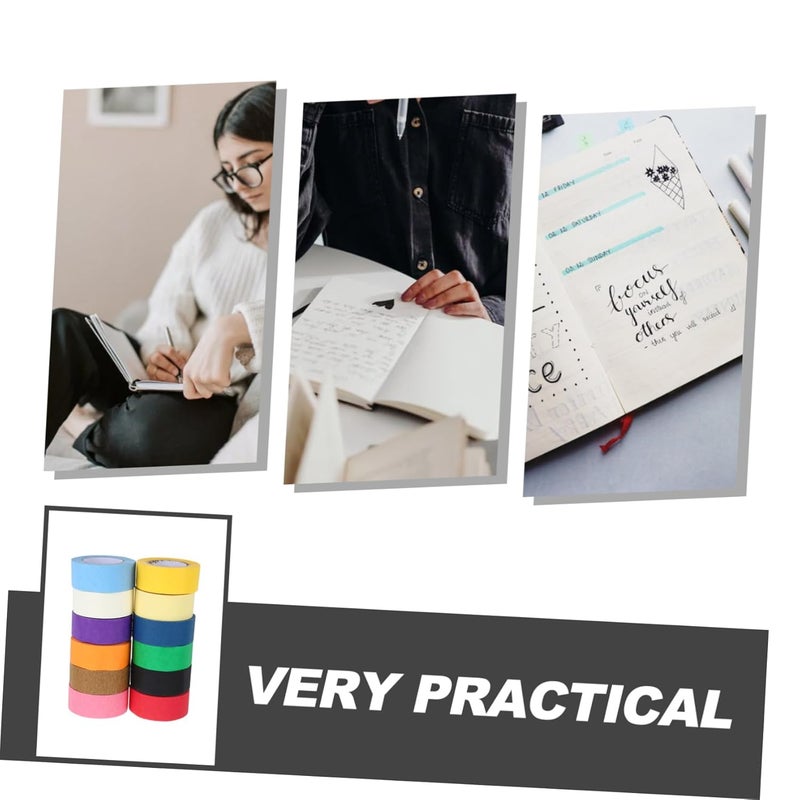12Rolls Multi Color Decorative Washi Tape High Adhesive Tearable Crafting Tape for Scrapbooking Journaling Supplies DIY Projects and Creative Decorations - Image 3