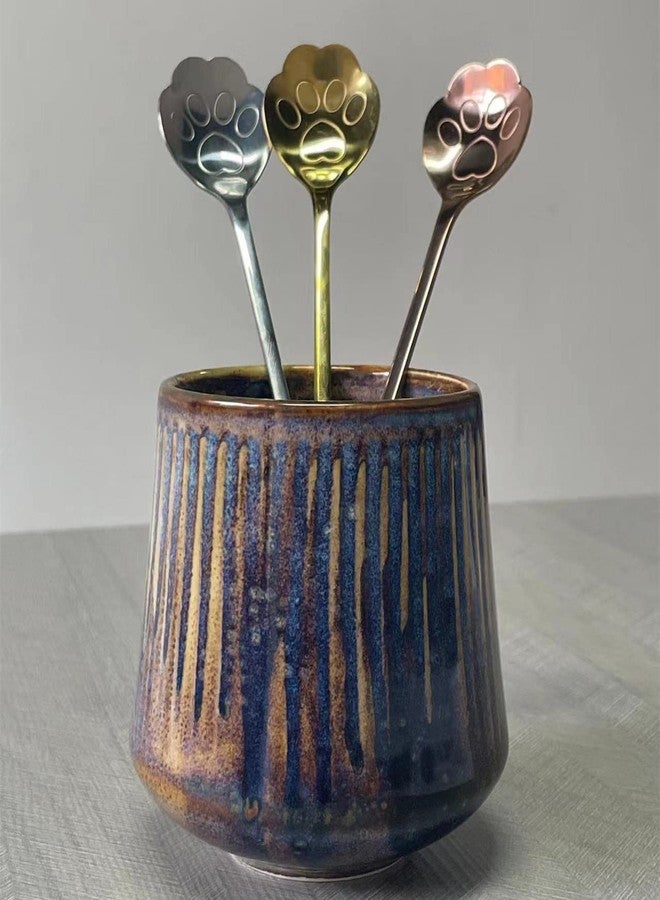 SZLFSX Set of 10 Cat Paw-Shaped Spoons - Long Handle 7.5-inch Design Perfect for Ice Tea, Ice Cream, Coffee Stainless Steel Stirring Spoons for Mixing Rose Gold - Image 5