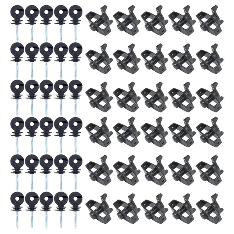 مجموعة شد أسلاك السياج الكهربائي المحمولة 30 قطعة مع عوازل براغي - Image 3