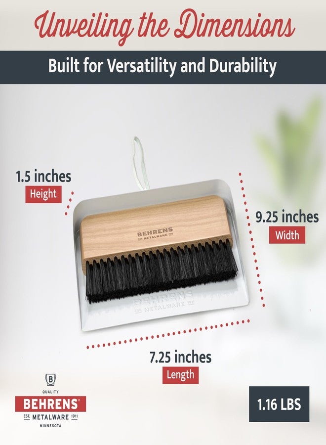 Behrens White Galvanized Dustpan & Brush Set - Image 4
