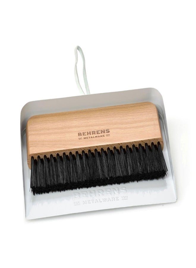 Behrens White Galvanized Dustpan & Brush Set - Image 1