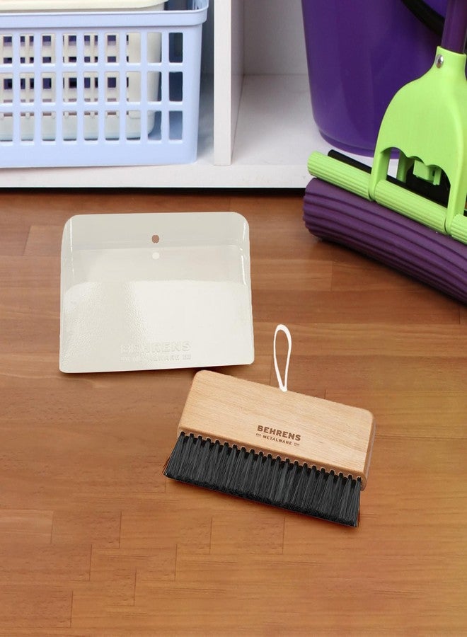 Behrens White Galvanized Dustpan & Brush Set - Image 5