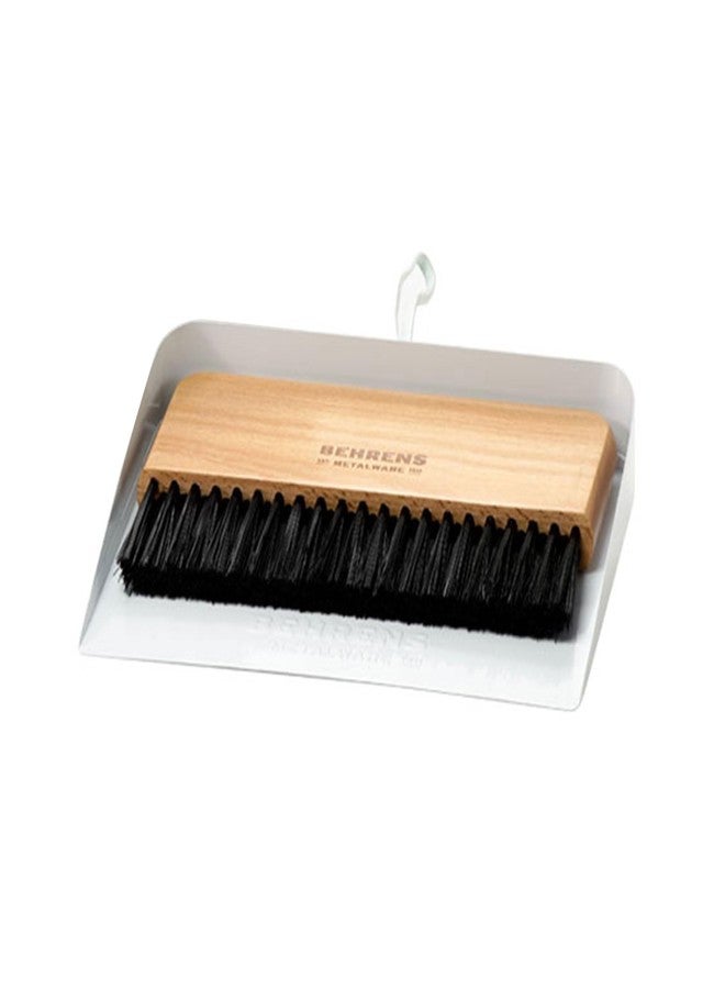 Behrens White Galvanized Dustpan & Brush Set - Image 2