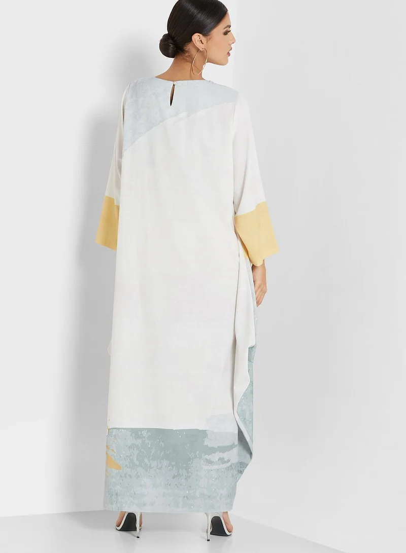 Thouq Printed Jalabiya