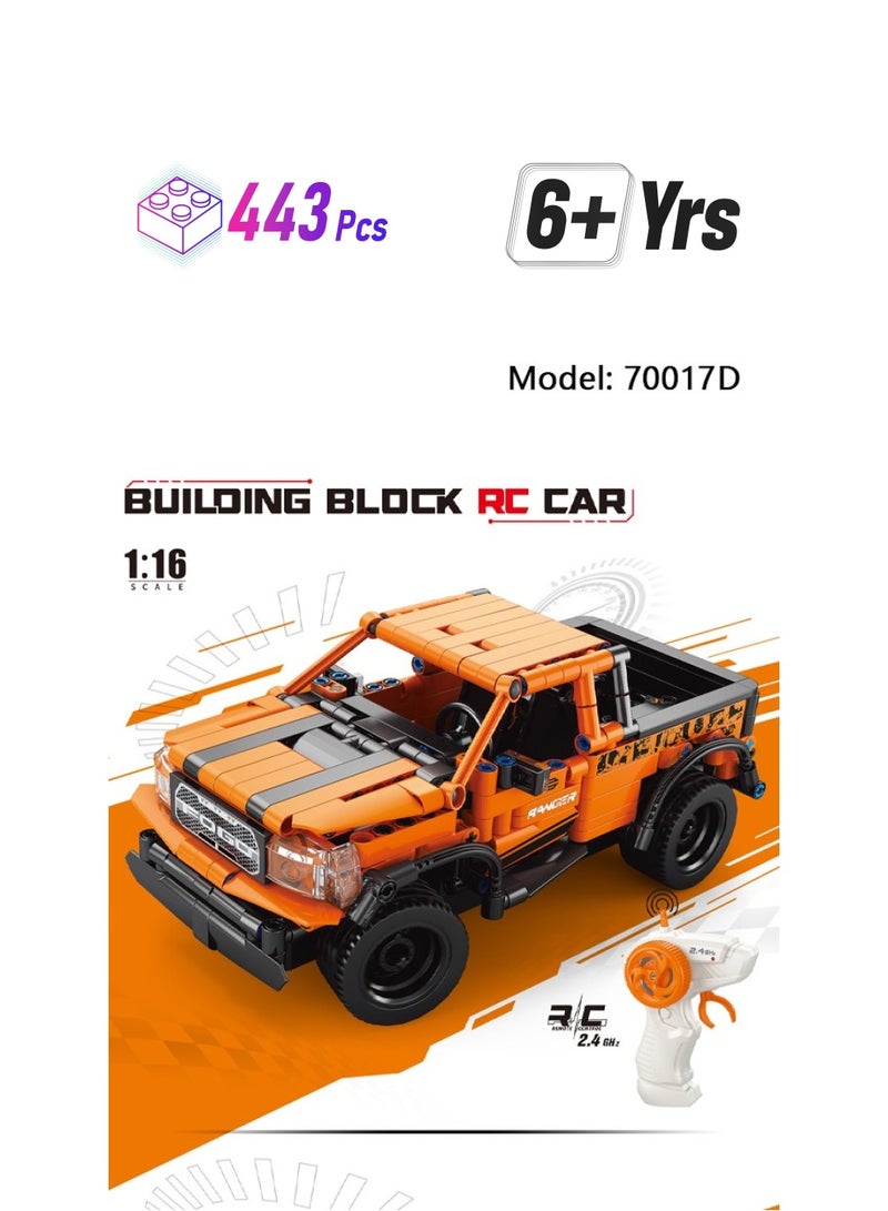 70017D Remote control car model Building Toy Set (443 Pieces) 6+ Years  - Image 1