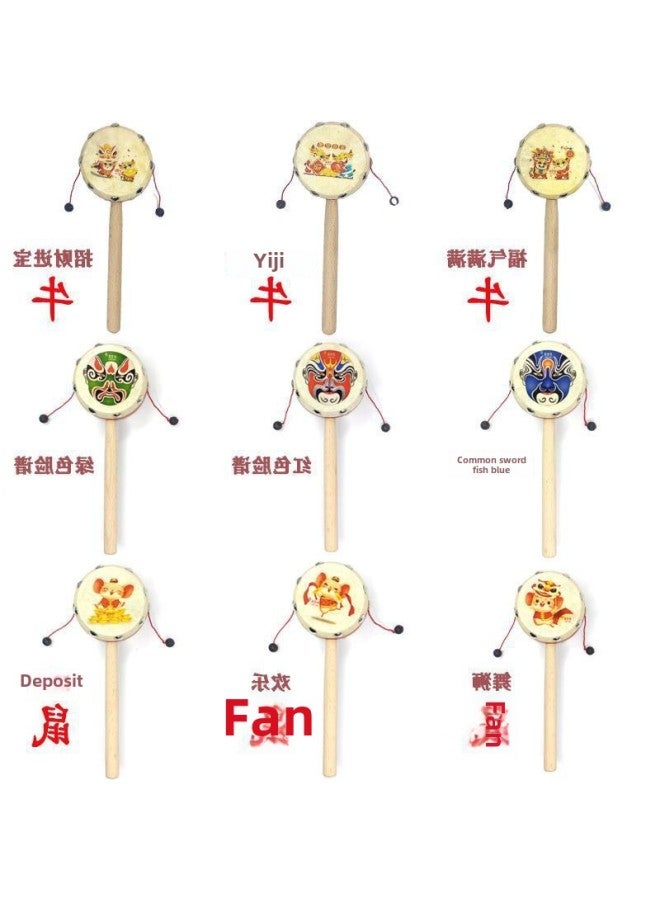 Rattle Baby Wooden-Month Boys And Girls Baby Full Moon Bite Traditional Toys One Piece Wholesale-Color:❣Plastic Handle Jinbaoniu (self-adhesive Sticker)❣ - Image 2