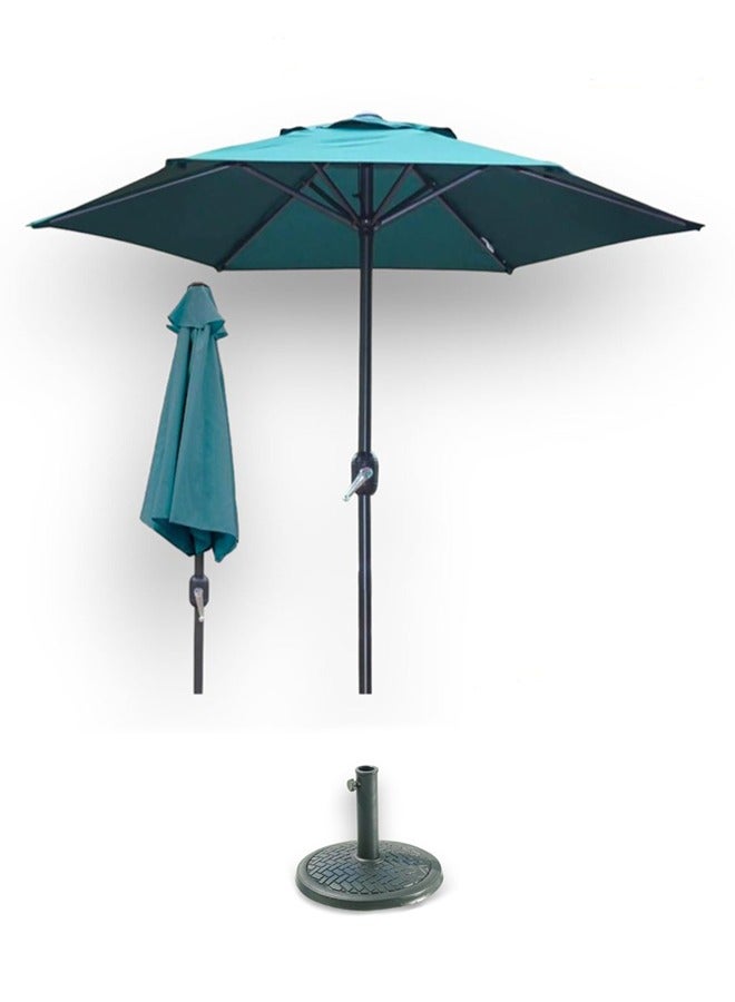 درامــــــا هوم  مظلة طاولة للفناء الخارجي 9 قدم للفناء الخارجي بعامل حماية من الاشعة فوق البنفسجية 50+، مظلات رفع بدعامة كبيرة للشرفة مع زر ضغط للإمالة ومقاومة للماء للحديقة وحمام السباحة والشرفة والفناء الخلفي - Image 1