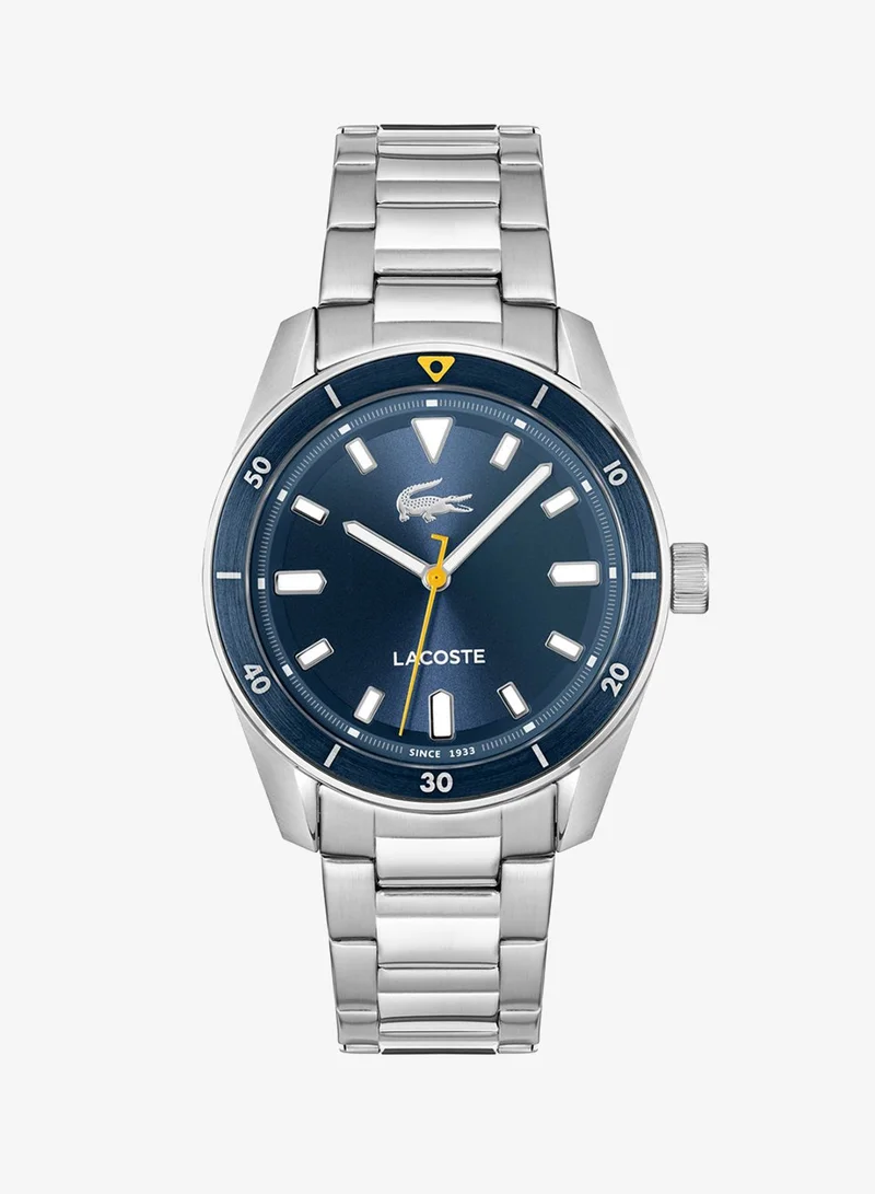LACOSTE 3-Hand Boston Collection Quartz Movement Watch For Men With Silver Stainless Steel Bracelet - 2011424
