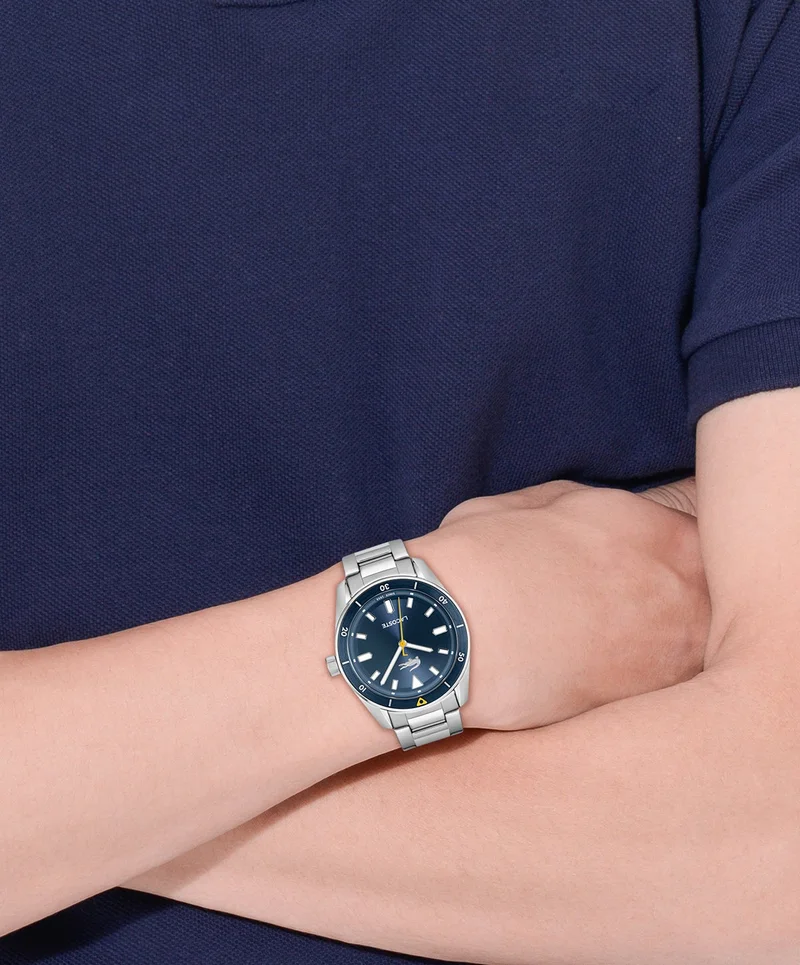 Lacoste  3-Hand Boston Collection Quartz Movement Watch For Men With Silver Stainless Steel Bracelet - 2011424 for Men | Best Price UAE