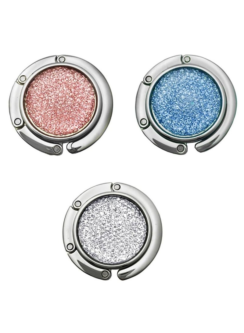 Loquat 3 Pcs Foldable Table Purse Hooks - Bag Hanger Collection, Folding Handbag Desk Hanger - Image 1