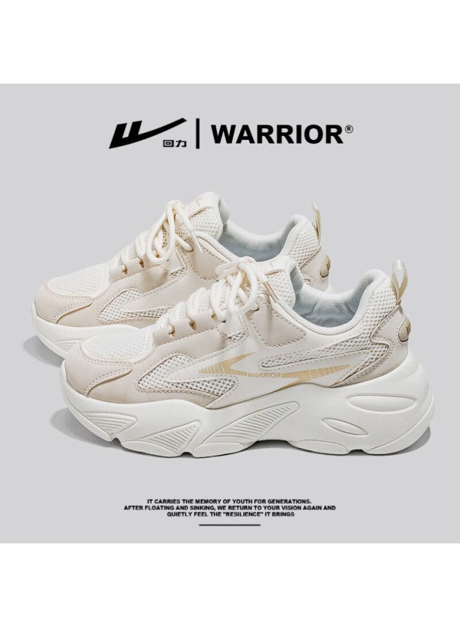 Warrior Women's Casual Shoes Thick Sole Loose Comfortable Summer Mesh Shoes Wxyh017 Beige Size 40