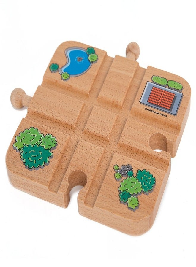 أوربيوم مسار Orbrium Premium Cross Track للسكك الحديدية الخشبية مناسب لـ Thomas Brio Melissa & Doug Imaginarium - Image 1