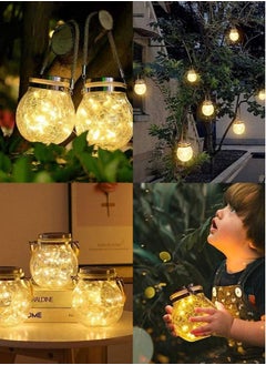 Perfii Set of 2 Solar Jar Lights with Crack Glass Design for Waterproof Outdoor Decorations in Yard Garden Patio and Wedding  - Image 5