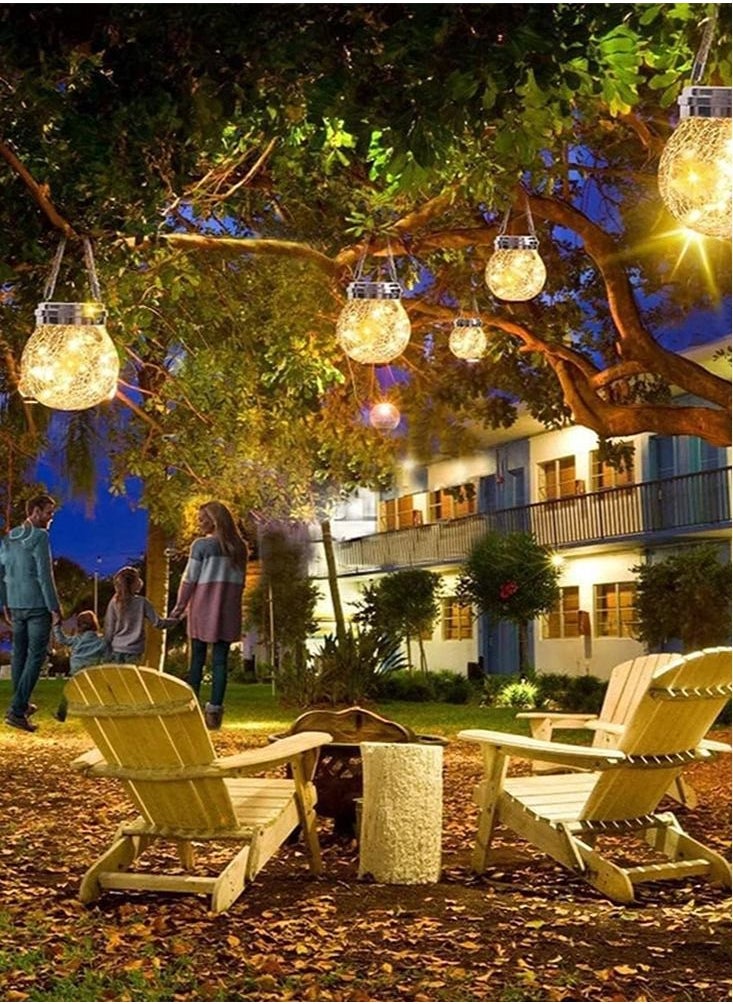 Perfii Set of 2 Solar Jar Lights with Crack Glass Design for Waterproof Outdoor Decorations in Yard Garden Patio and Wedding  - Image 4