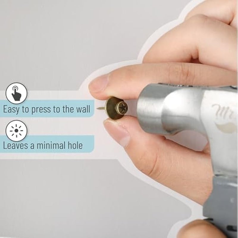 Double Headed Picture Hanging Nails, 25 Pack Bronze Push Pins and Tacks for Wall - Image 4