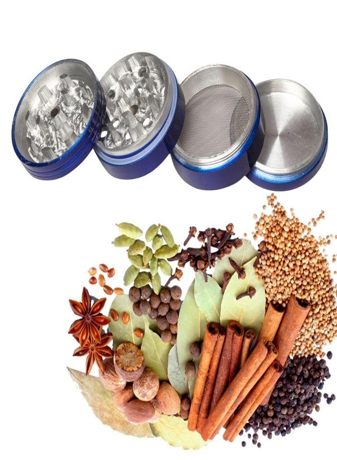 Turtuls Group Blue 4-Layer Design, Aesthetic Kitchen Tool for Herbs & Spices Herb Crusher 42 MM - Image 1