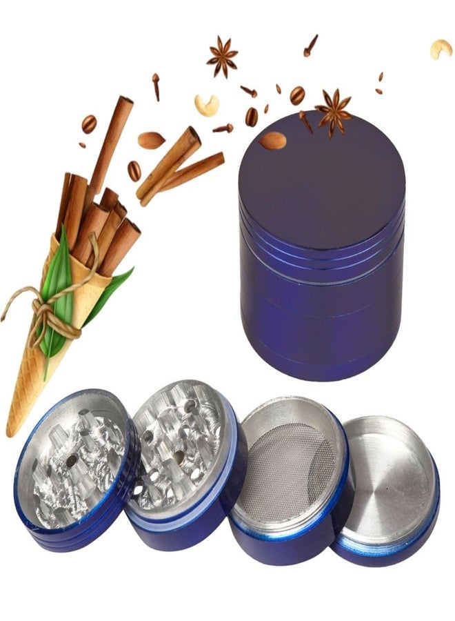 Turtuls Group Blue 4-Layer Design, Aesthetic Kitchen Tool for Herbs & Spices Herb Crusher 42 MM - Image 3