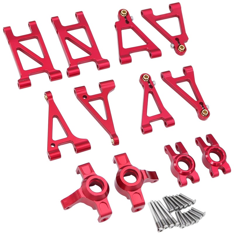 FACCNOY MJX Hyper Go 14303 14302 14301 Metal Steering CupShock Tower BracketsFront Rear Upper Low Swing Arm for 114 RC Upgrade Parts Red - Image 3