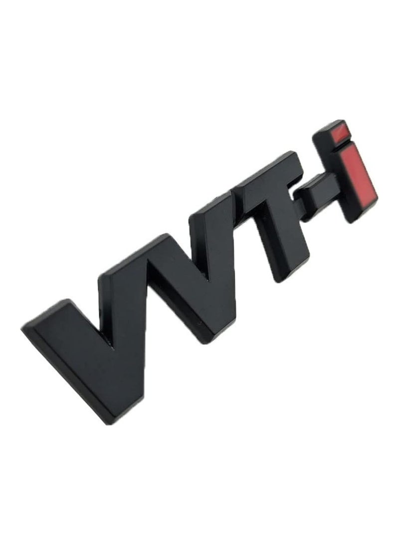 بيعتكلها سبيكة معدنية VVTi شعار كروم قطاع سيارة درابزين ملصق شارة شعار جانبي متوافق مع تويوتا كامري كورولا ياريس رالينك ريز كراون (أسود) - Image 1