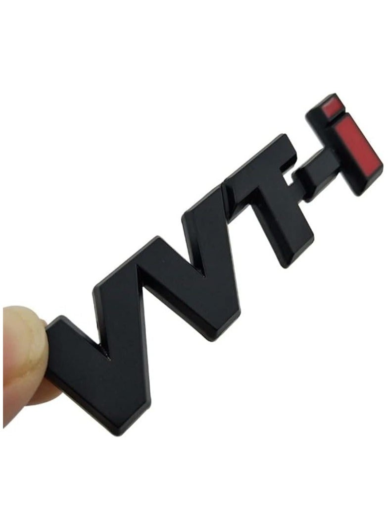 بيعتكلها سبيكة معدنية VVTi شعار كروم قطاع سيارة درابزين ملصق شارة شعار جانبي متوافق مع تويوتا كامري كورولا ياريس رالينك ريز كراون (أسود) - Image 3