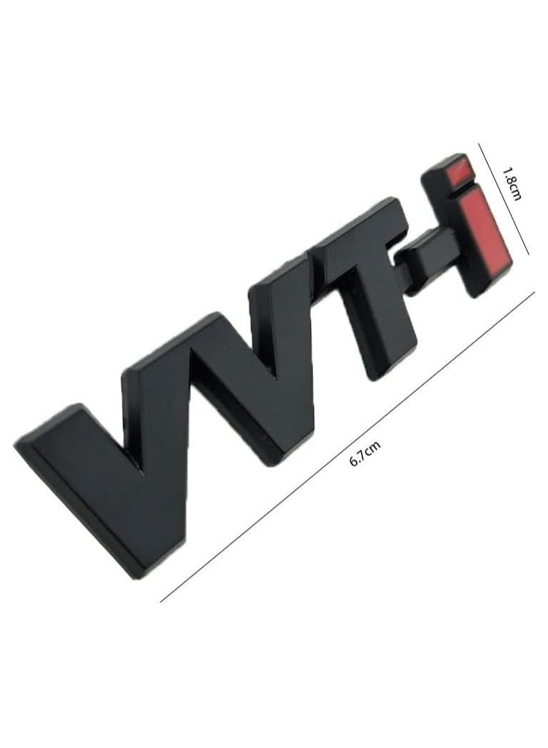 بيعتكلها سبيكة معدنية VVTi شعار كروم قطاع سيارة درابزين ملصق شارة شعار جانبي متوافق مع تويوتا كامري كورولا ياريس رالينك ريز كراون (أسود) - Image 4